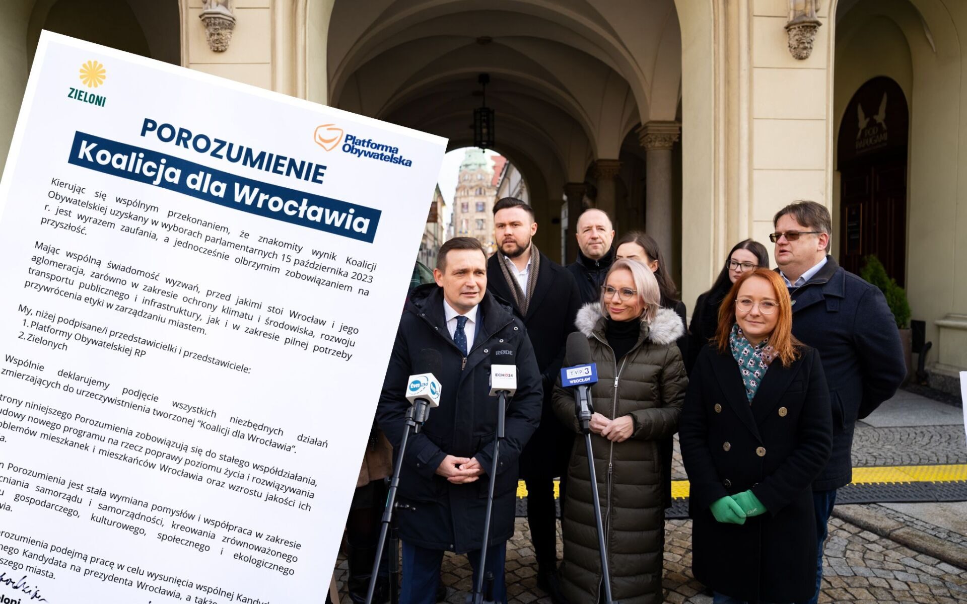 Koalicja dla Wrocławia. PO i Zieloni podpisali porozumienie [ZDJĘCIA], fot. Michał Jaros